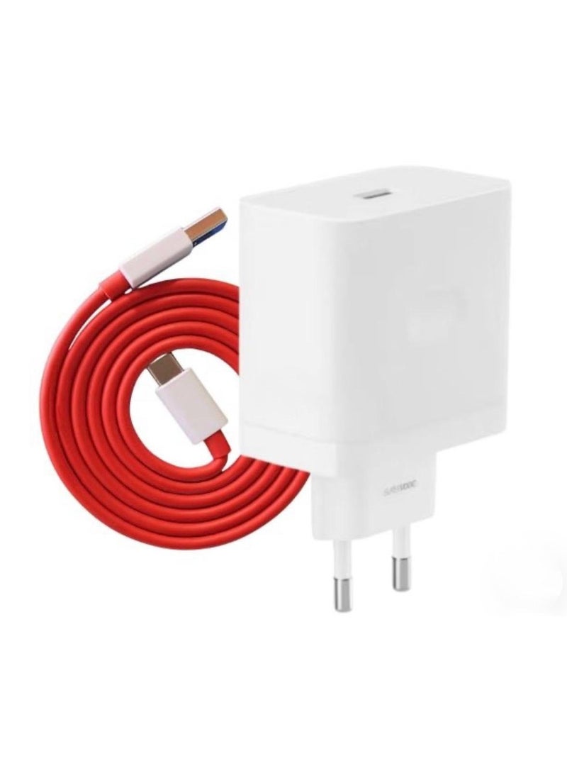 OnePlus One 150W Super Fast Wall Charger Block Compatible for Supervooc Oneplus One Plus 15 15R 13 12 13R 12R 11 10T 10R Nord CE4 3 4 Pad Open PD 65W MacBook Laptop 3.3ft USB C to C Cable (EU White) - Image 1